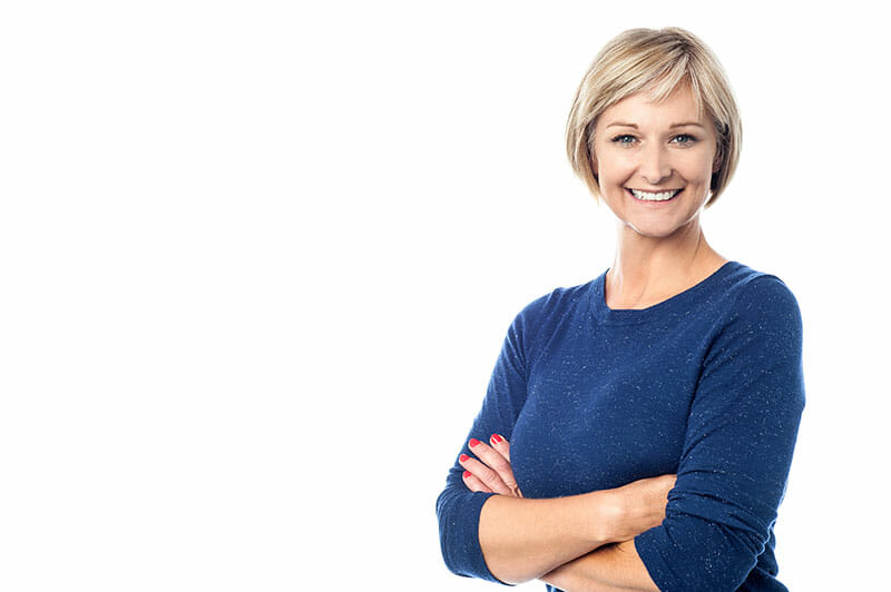 woman smiling with crossed arms