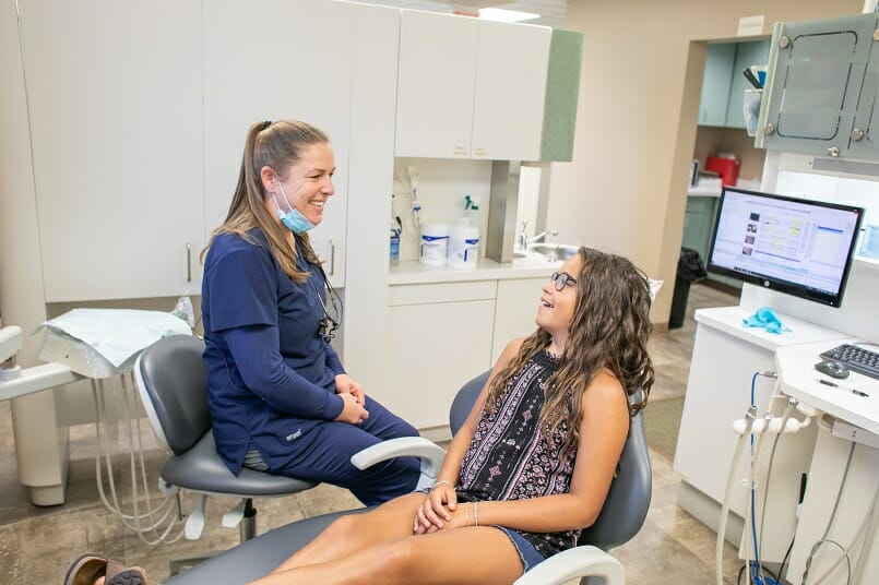 hygienist and patient